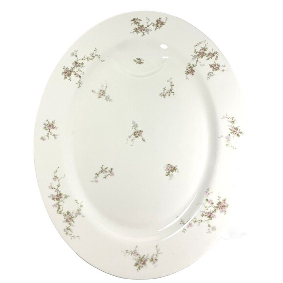 Theodore Haviland Limoges France Pink Spray 16" Oval Platter Antique - Picture 2 of 10